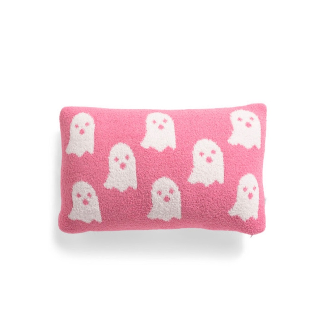 NEW NWT Cupcakes and Cashmere Knit Pink Ghost Pillow Halloween Viral